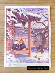 Fox and Cat, Green Tea in Winter