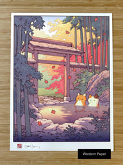 Fox and Cat at the Onsen