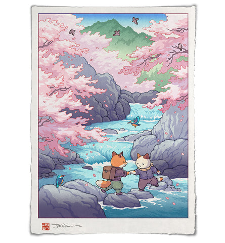 Fox and Cat, Sakura Hike