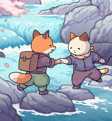 Fox and Cat, Sakura Hike