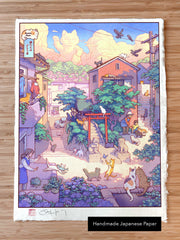 'Kyoto Cats' Giclee Print