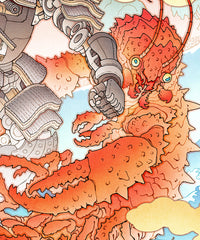 'Samurai Castle vs. the Briny Beast' Giclée Print