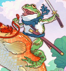 'Frog Samurai of Still Waters' Giclée Print