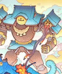 'Shrine Guardian vs. the Abyssal Kraken' Giclée Print